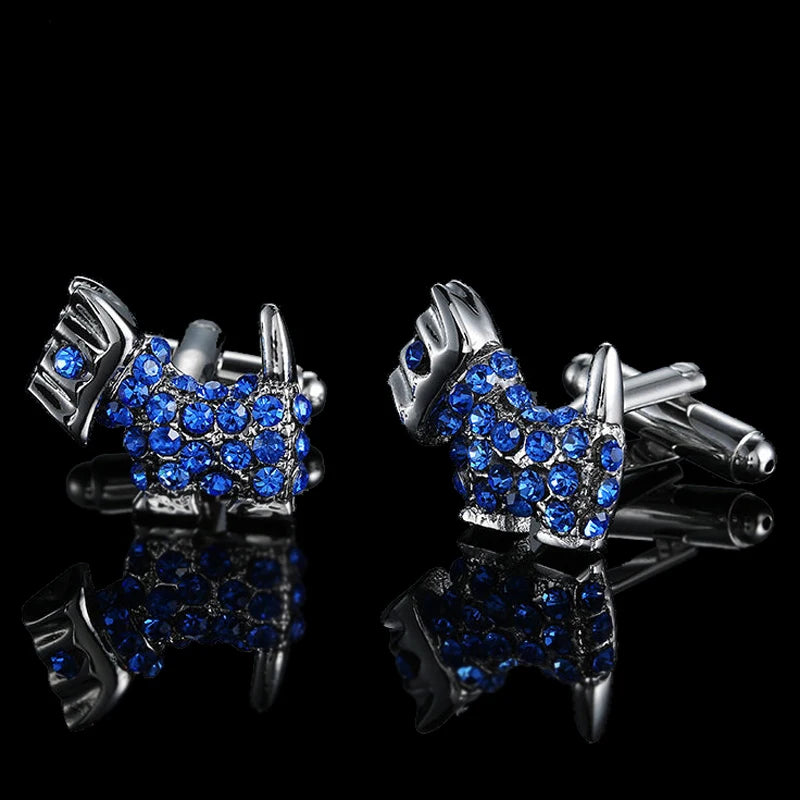 Unisex Blue Crystal zircon Cufflinks Classic Style Jewelry Gifts
