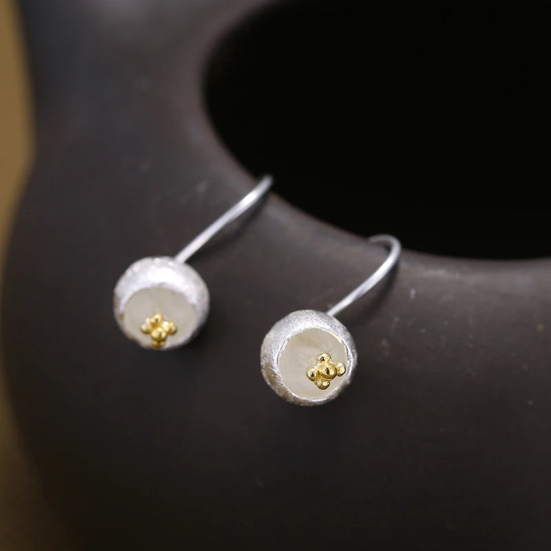 Elegant 925 sterling silver New Design Long Flower Earrings For Women
