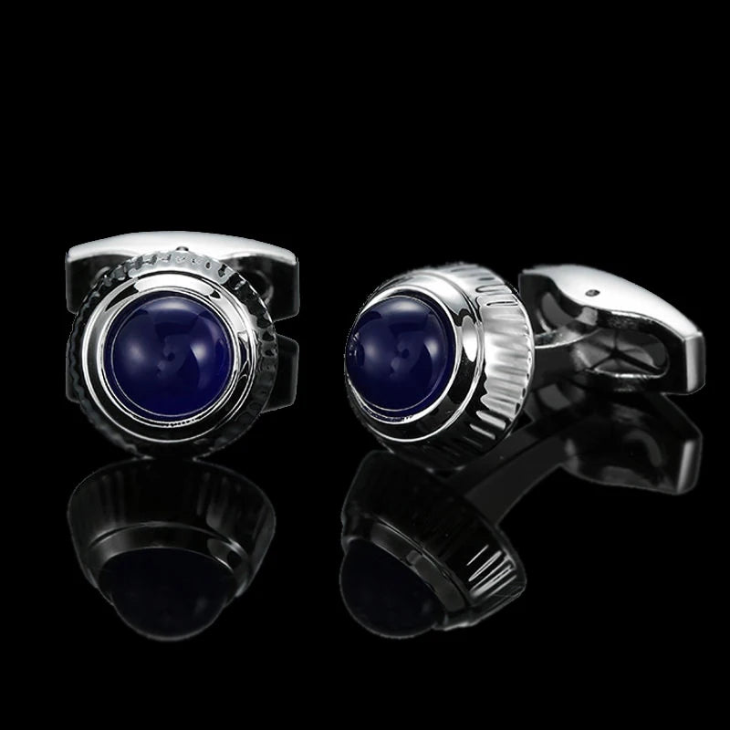 Unisex Blue Crystal zircon Cufflinks Classic Style Jewelry Gifts