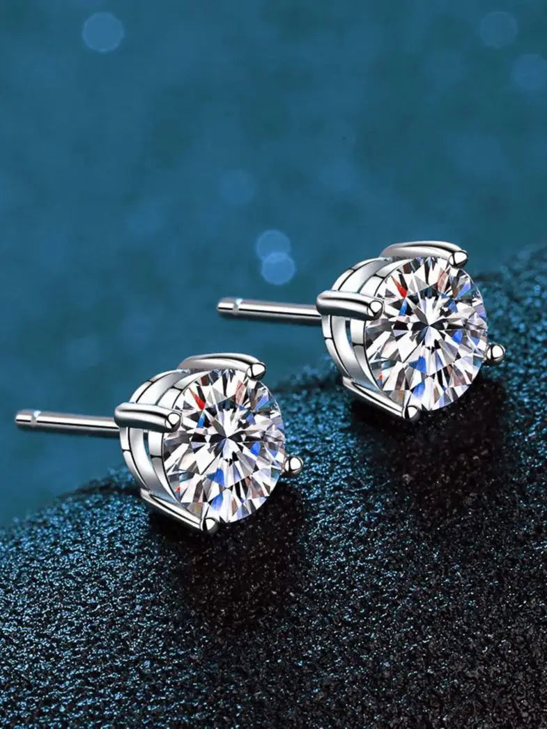 0.1-3CT Test Passed Moissanite Studs Earrings for Men Women S925 Silver