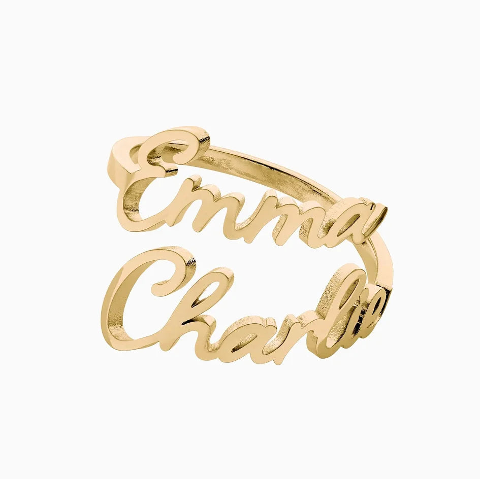 Valentine's Day Gift Personalized Customized Double Name Ring