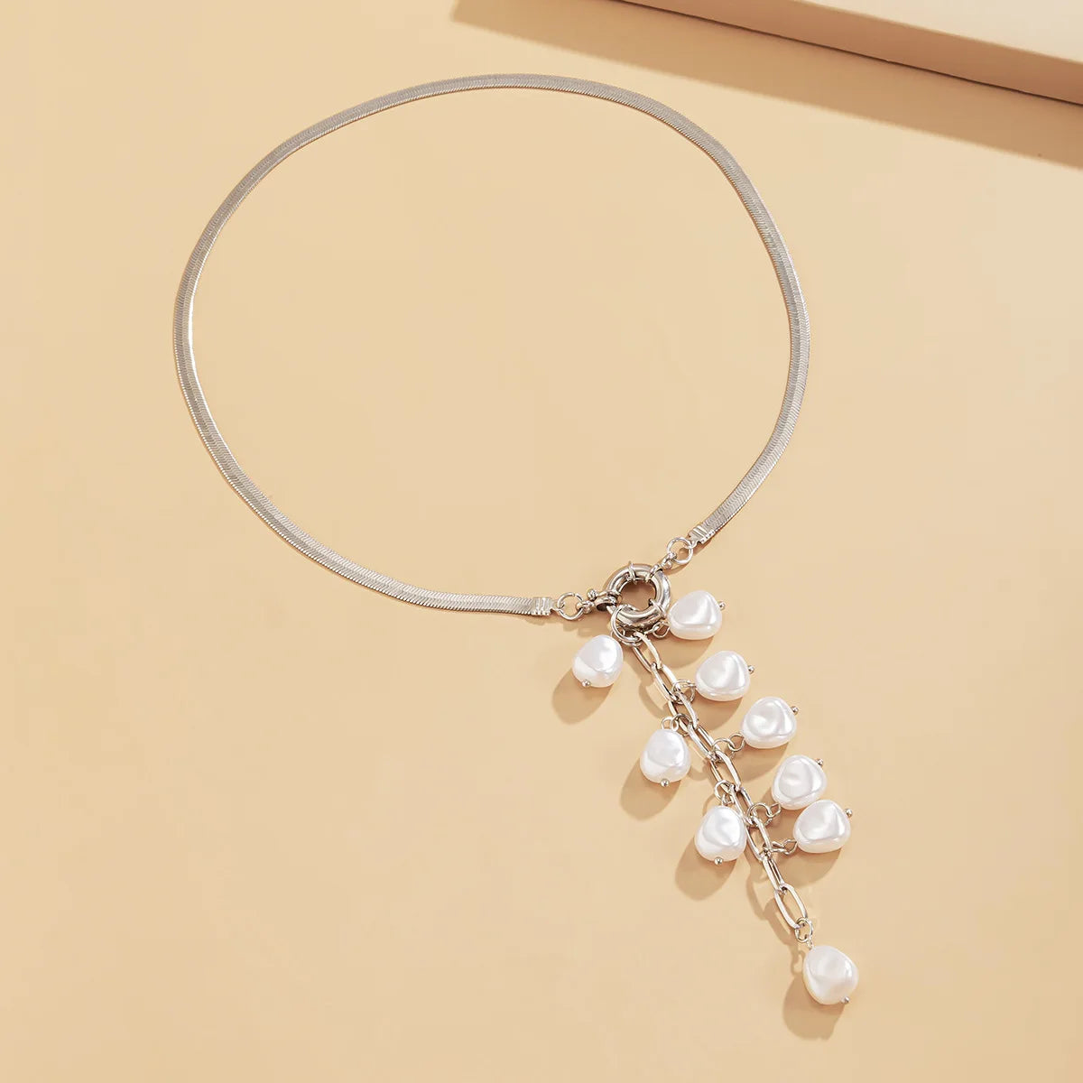 Baroque Palace Style Tassel Pearl Necklace for Women