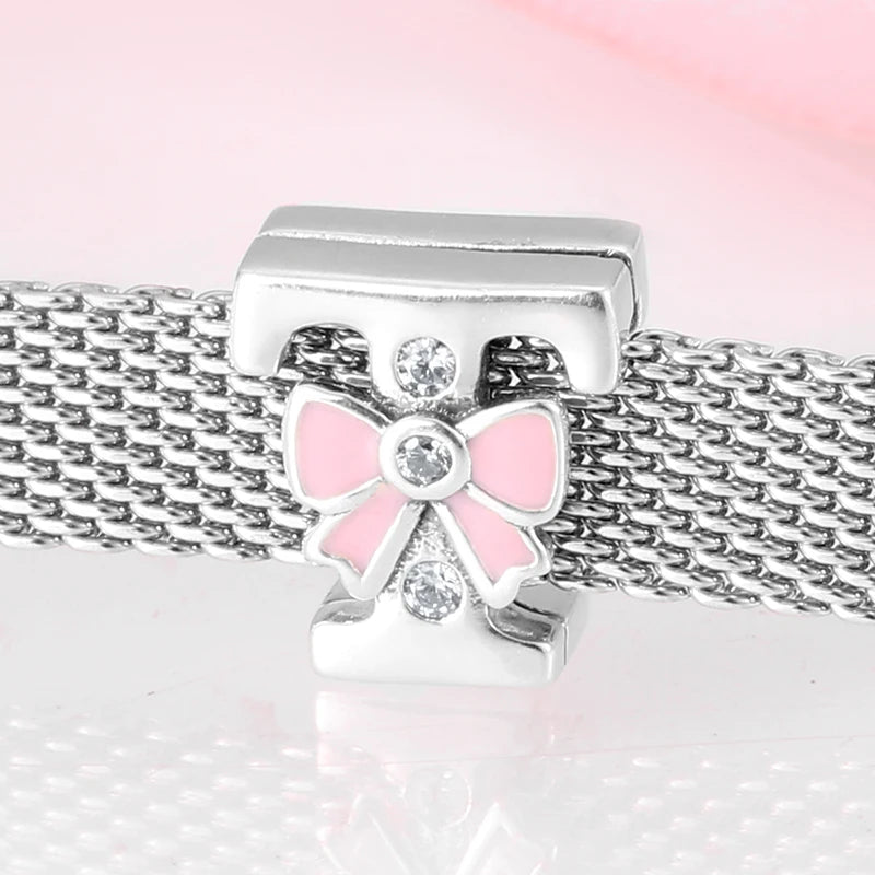 Top quality 925 Sterling Silver Letter A to Z Zircon clips Beads