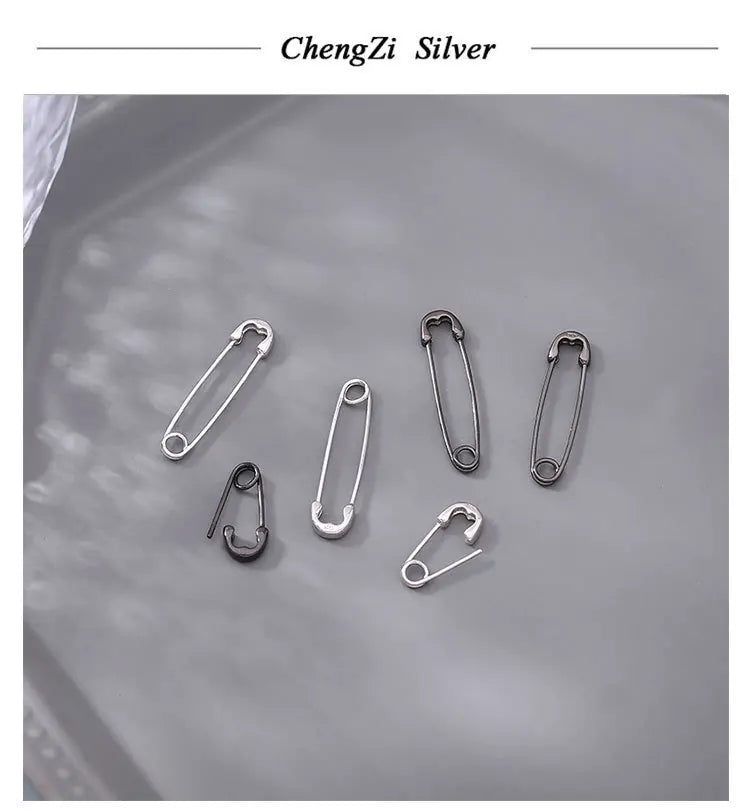 925 Sterling Silver Pin Earrings Unisex New Fashion Ear Stud Jewelry