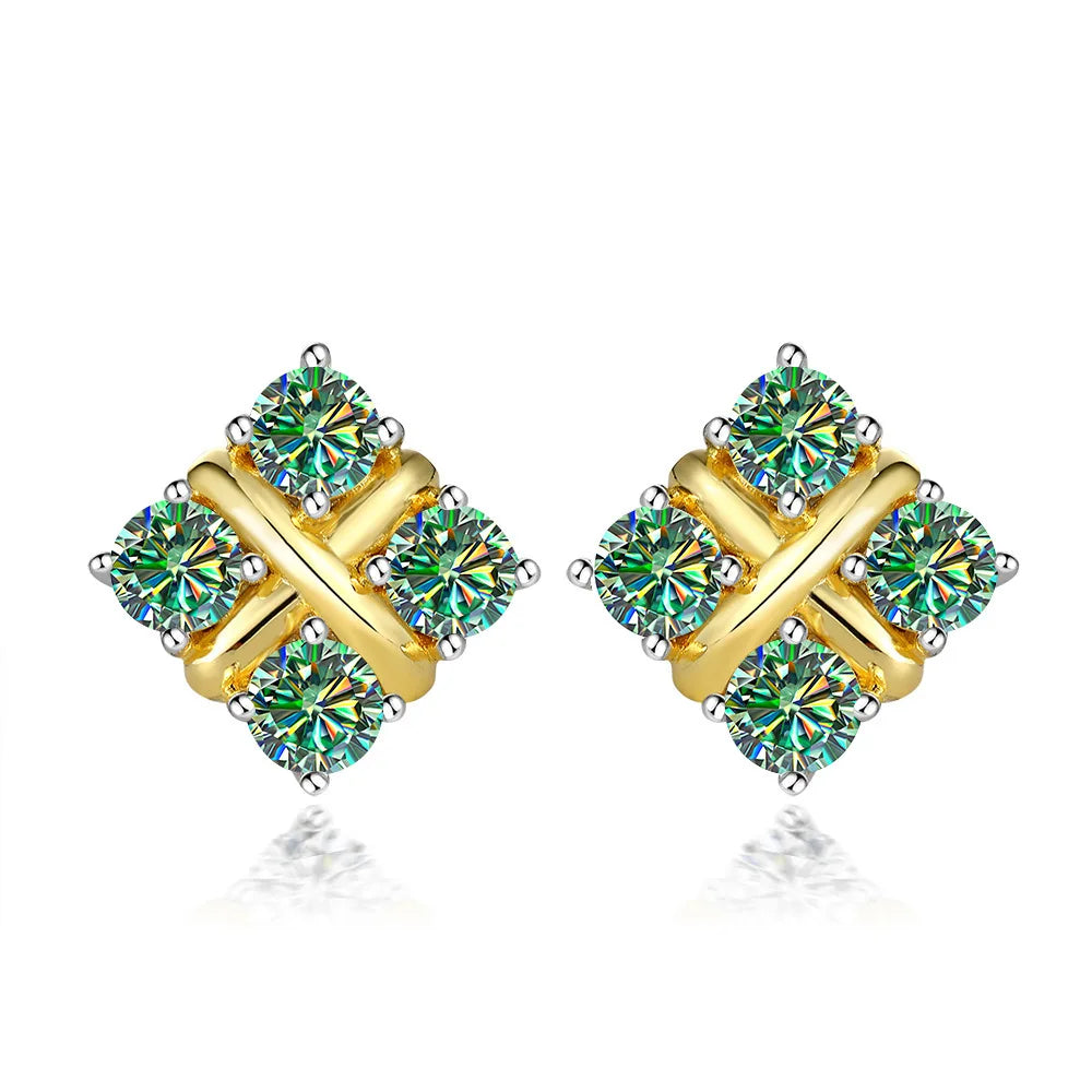 3MM 0.1ct Moissanite Stud Earrings (4pcs) VVS1 GRA Certified, 925 Silver