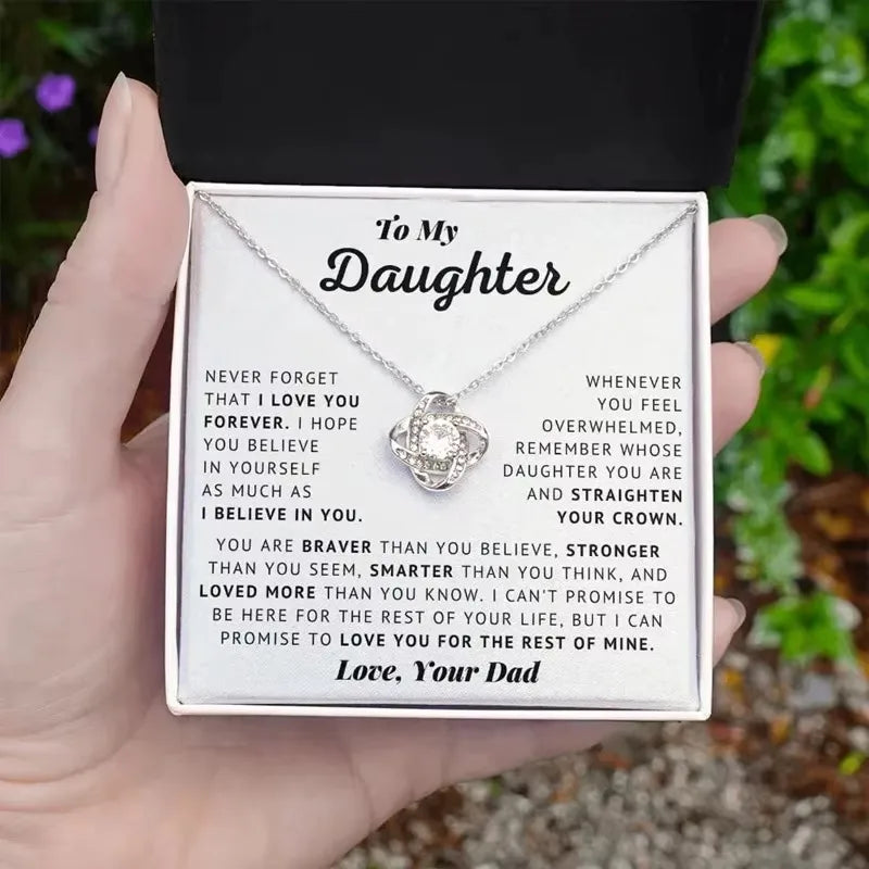 To My Daughter – Heart Knot Pendant Gift from Dad