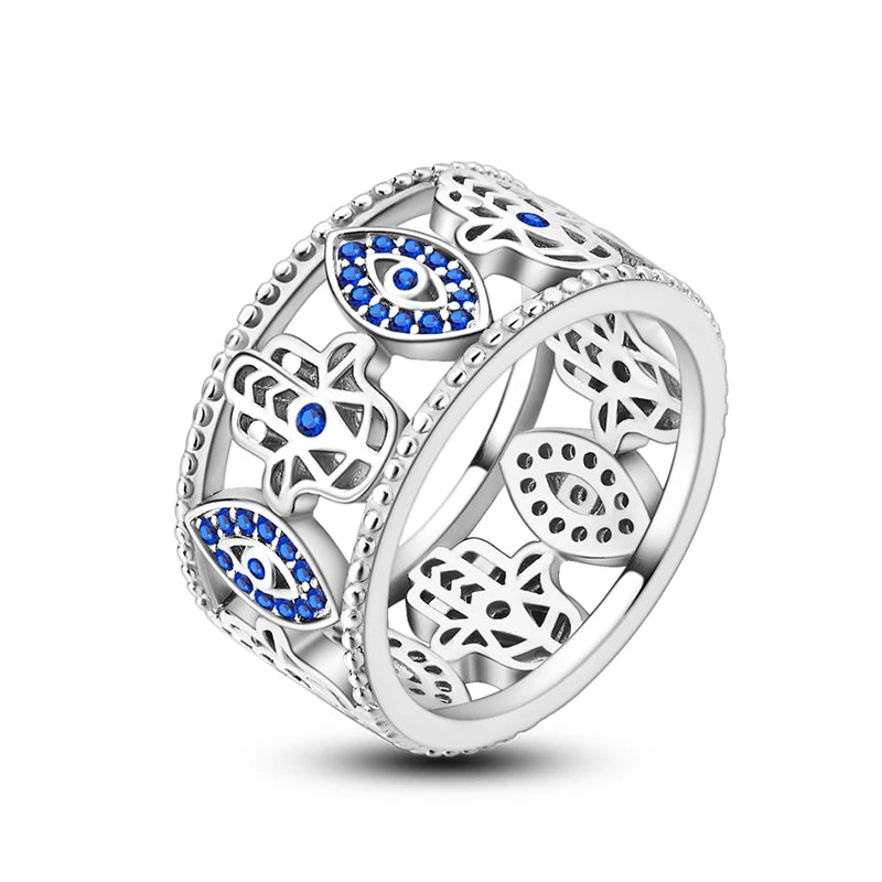 925 Silver Hollow Ring Size 6-9 Flower Sun Design