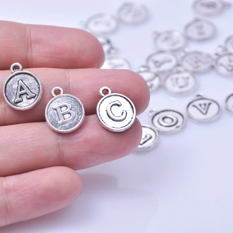 26pcs English Alphabet Letter Charm Initial Charms Pendants