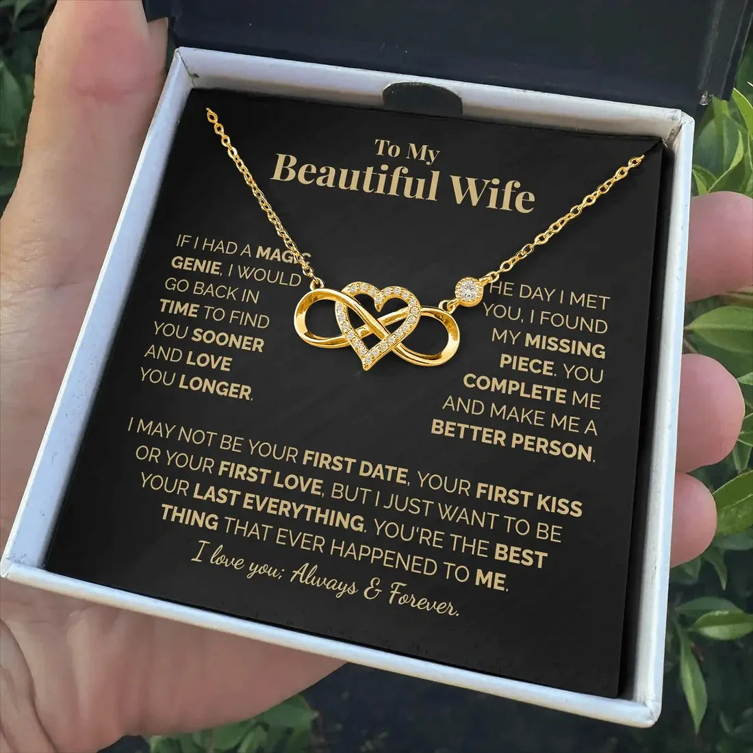 To My Beautiful Wife Soulmate – 925 Silver Heart Pendant Necklace Gift