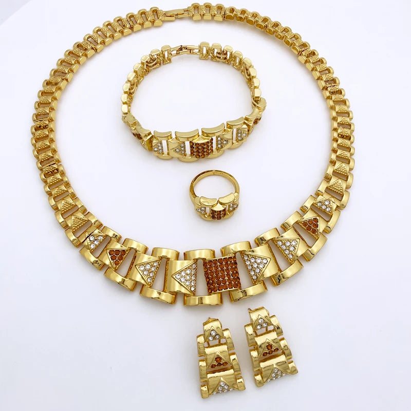 Luxury Design Women Jewelry Set 18K Gold Plated Trending Styles
