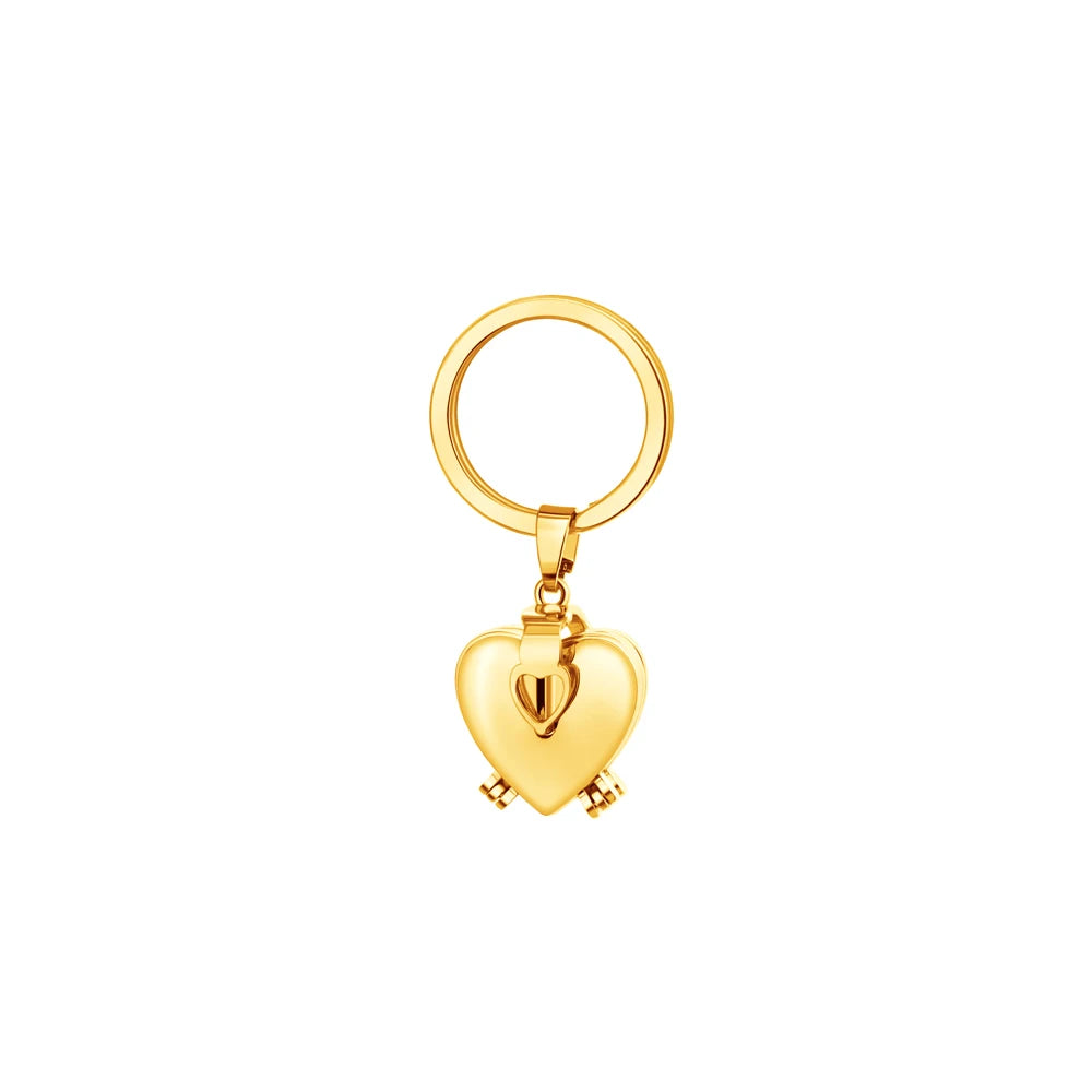 Personalized photo Heart Stainless Steel Keyring and Brass Pendant