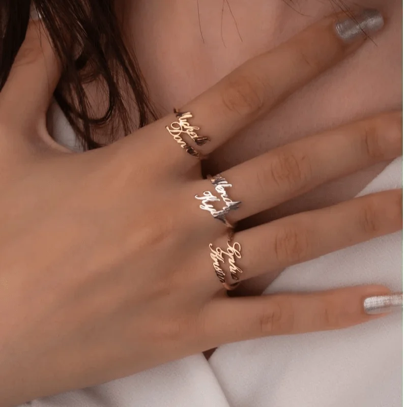 Valentine's Day Gift Personalized Customized Double Name Ring