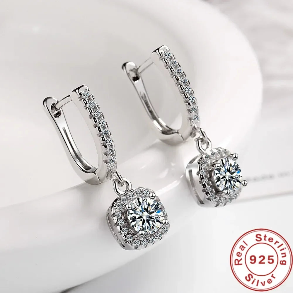 2 Carat Moissanite Hug Hoop Earrings