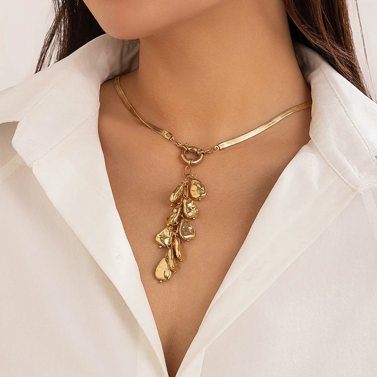 Baroque Palace Style Tassel Pearl Necklace for Women