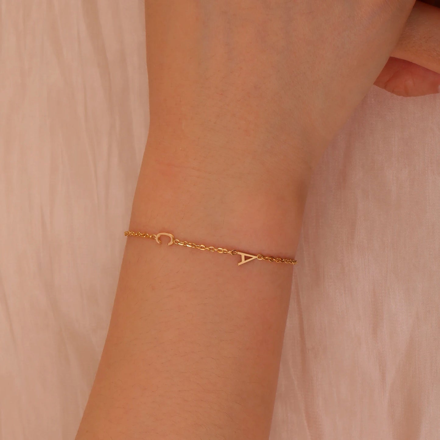 Custom Initial Letter Bracelet For Women - Stainless Steel