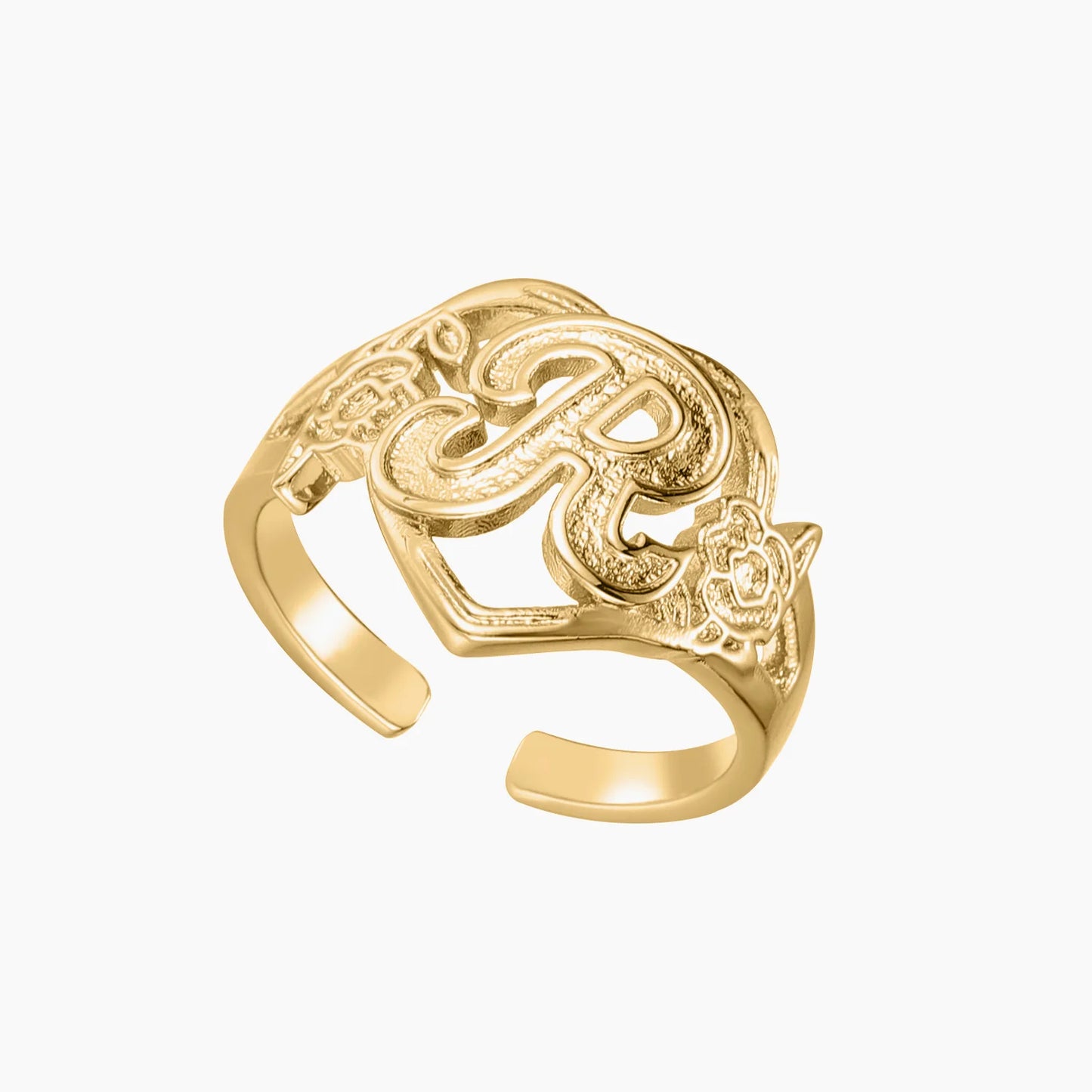 Uniqueura Custom Initials Heart Adjustable Ring – Fashion Jewelry for Women