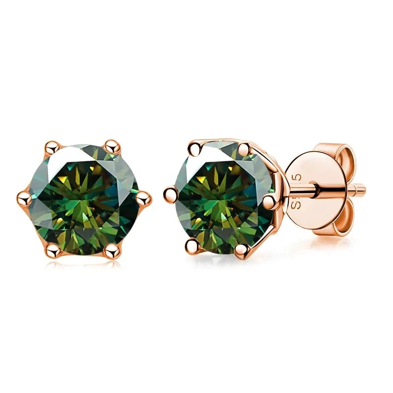 GRA Certified Moissanite S925 Stud Earrings 0.5ct–1ct D Color