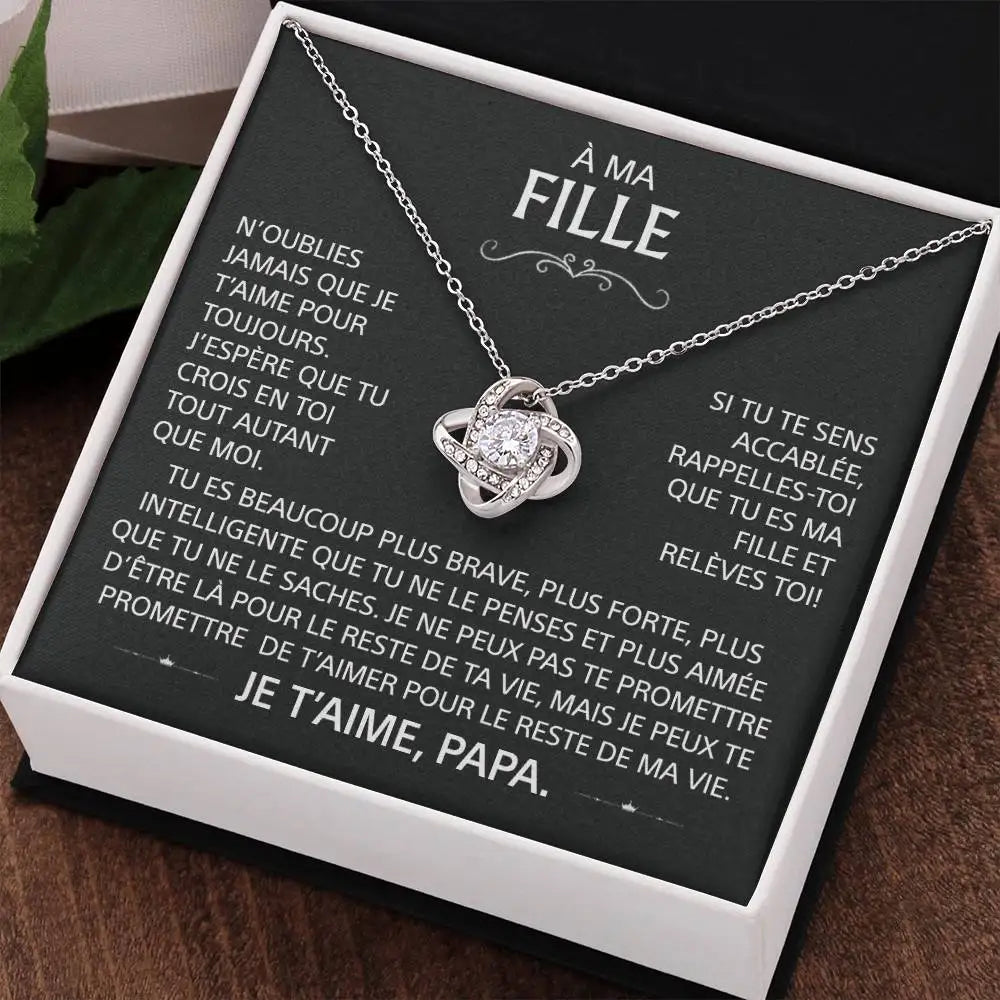 To My Daughter – Heart Knot Pendant Gift from Dad