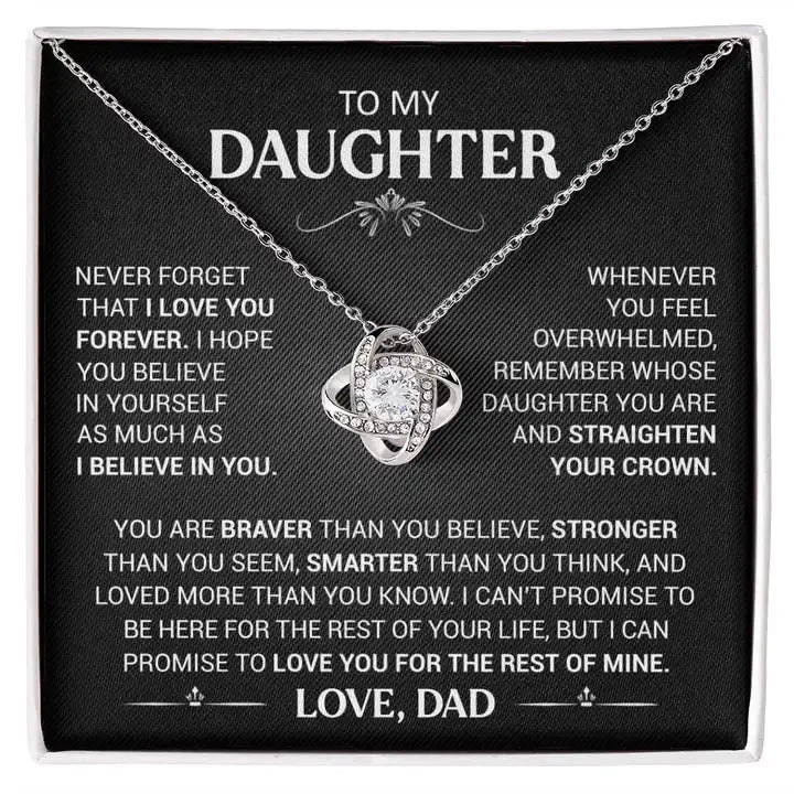 To My Daughter – Heart Knot Pendant Gift from Dad