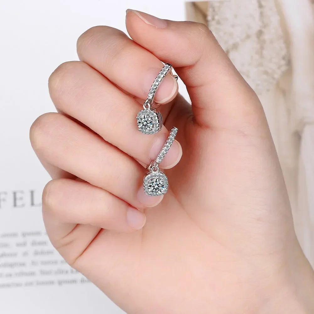 2 Carat Moissanite Hug Hoop Earrings