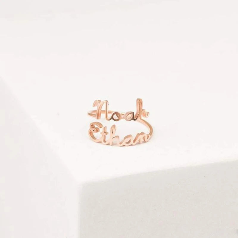Valentine's Day Gift Personalized Customized Double Name Ring