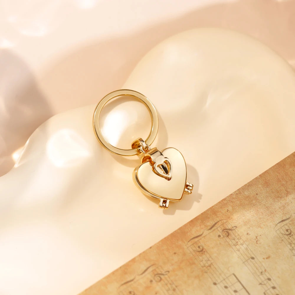 Personalized photo Heart Stainless Steel Keyring and Brass Pendant