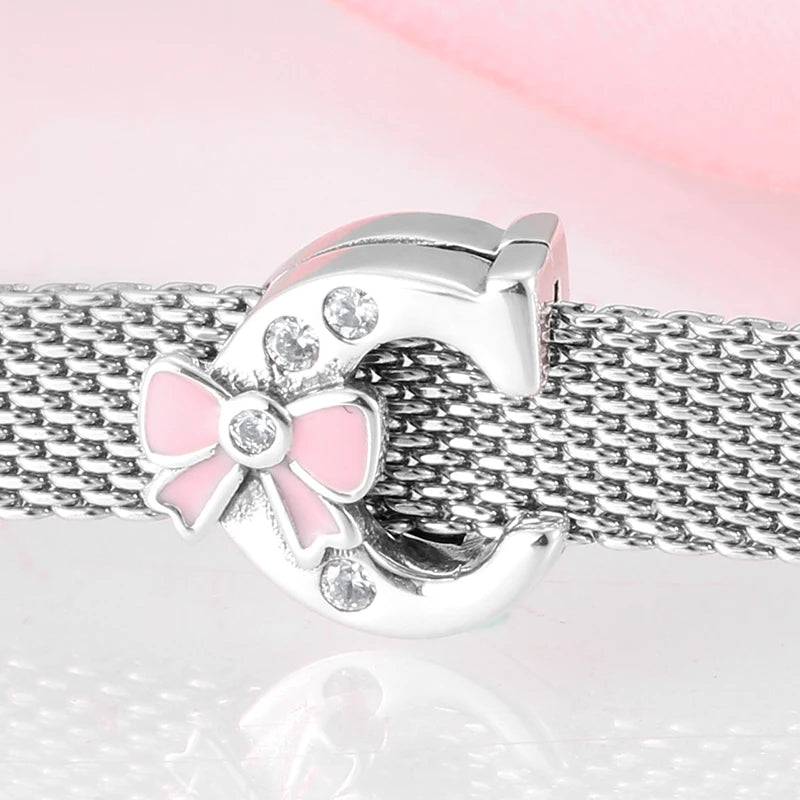 Top quality 925 Sterling Silver Letter A to Z Zircon clips Beads