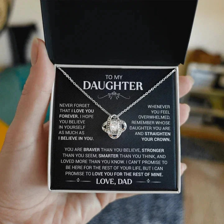 To My Daughter – Heart Knot Pendant Gift from Dad