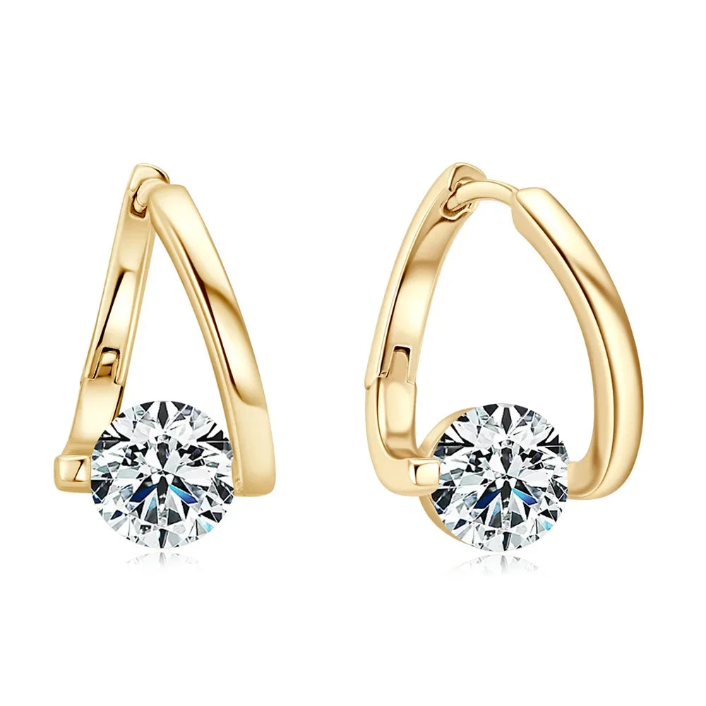 925 Sterling Silver Geometric Zircon Earrings for Women