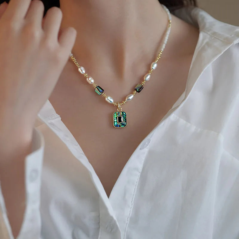 Luxury Freshwater Pearl Pendant Necklace 14K Gold Filled Jewelry
