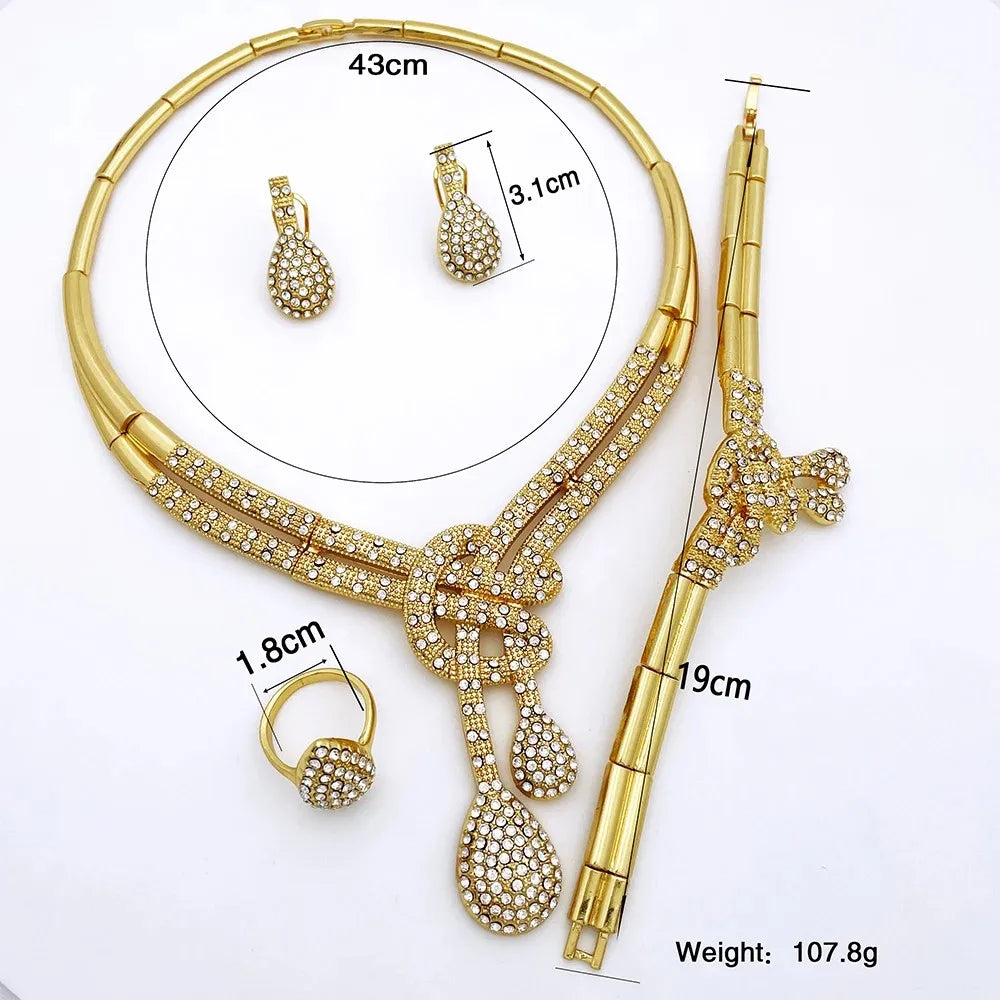 Dubai Gold Color Women Jewelry Set – Classic 18K Gold Plated Elegance