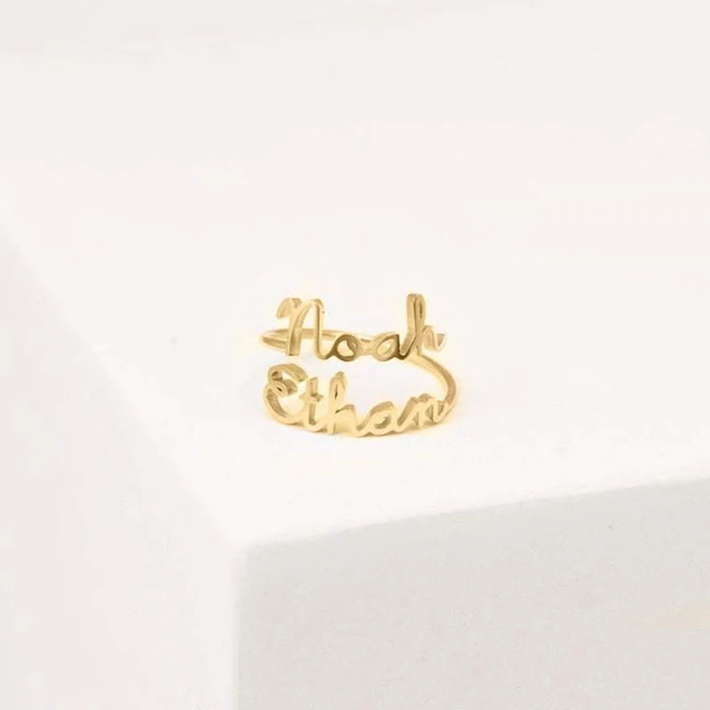 Valentine's Day Gift Personalized Customized Double Name Ring