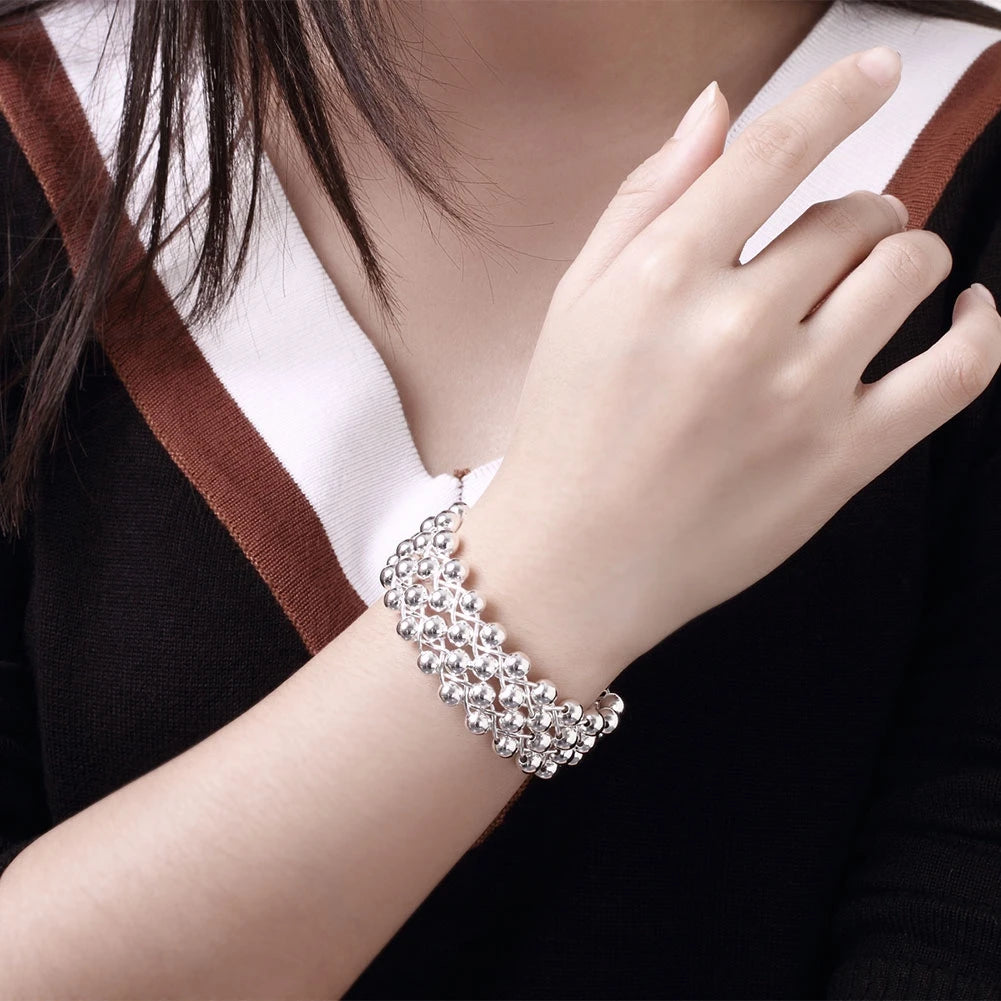 S925 Silver Jewelry Set Earrings Bracelet Ring Necklace