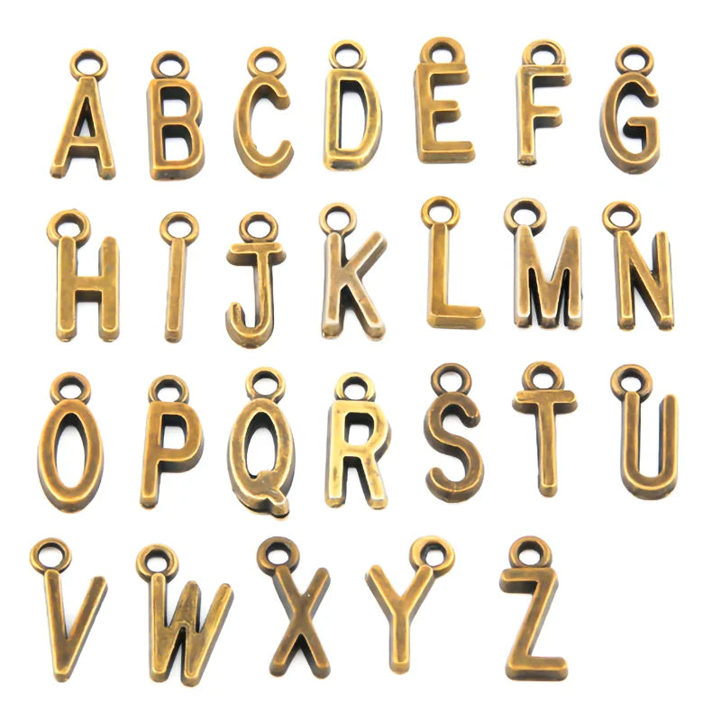 26pcs English Alphabet Letter Charm Initial Charms Pendants