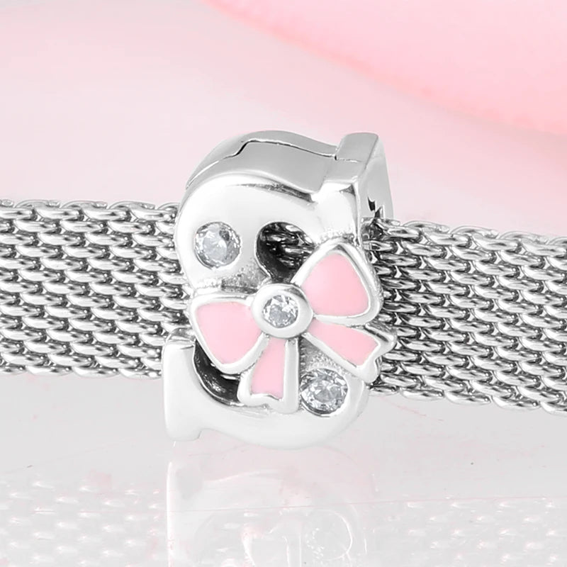 Top quality 925 Sterling Silver Letter A to Z Zircon clips Beads