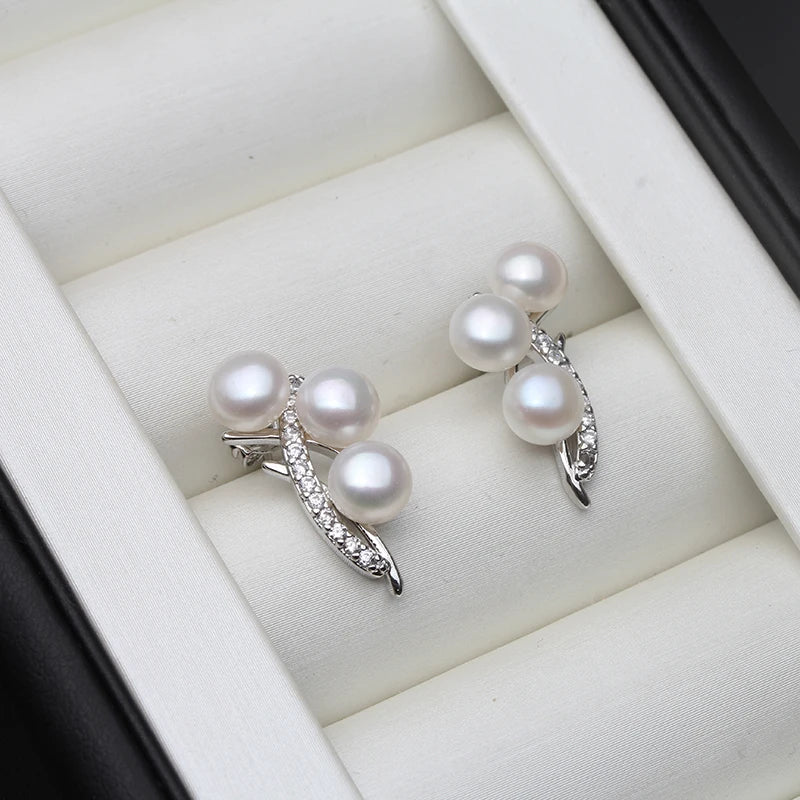 Natural Freshwater Multi-Pearl AAA Grade Earrings for Women