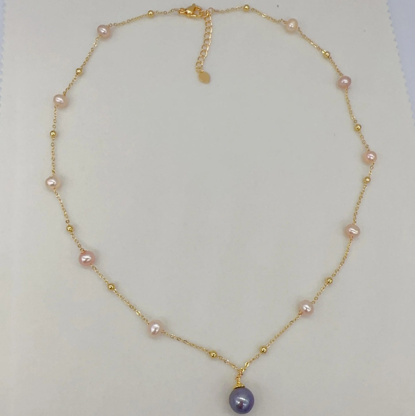 Pearl Necklace 18K Gold Plated Big Round Pearl Pendant Jewelry