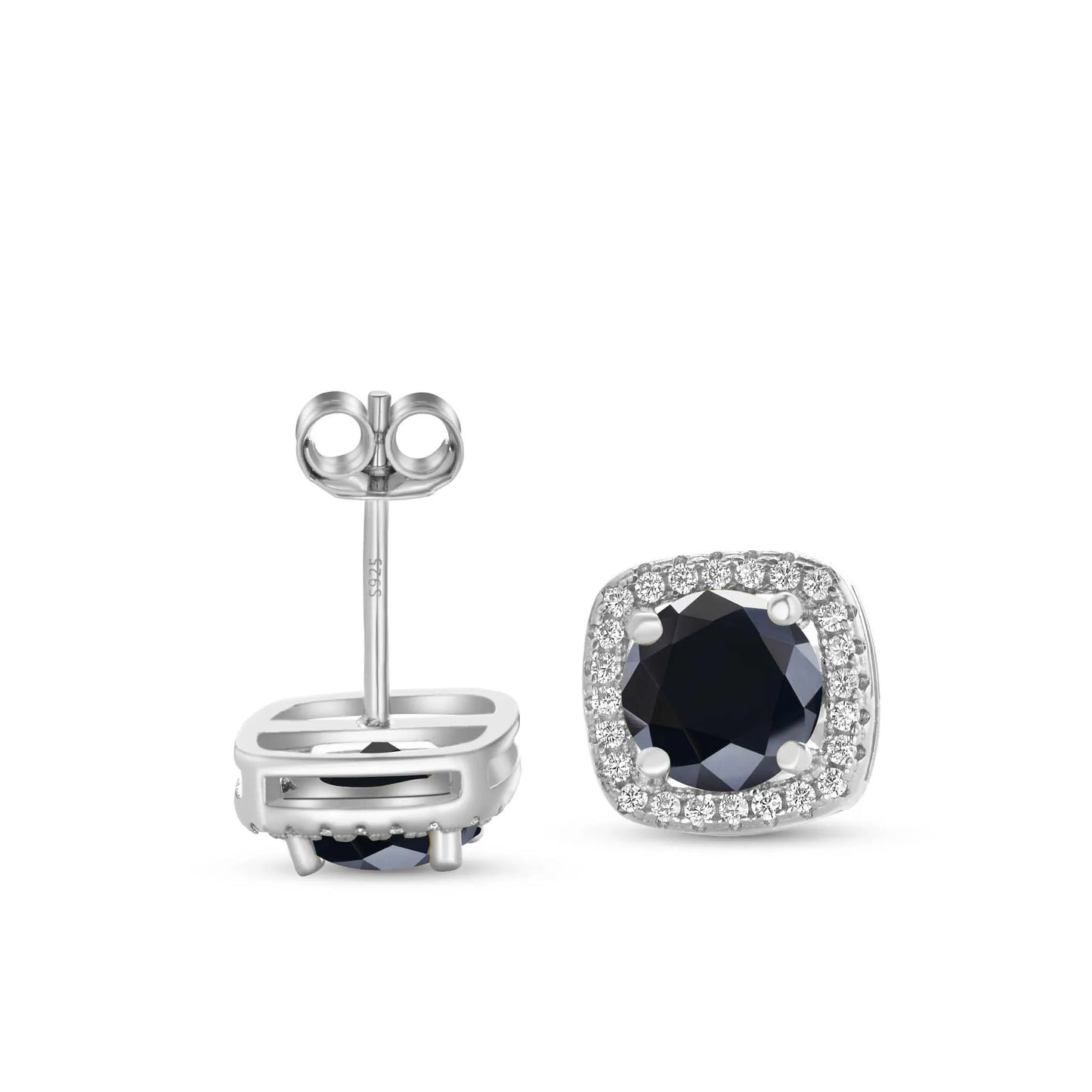 2 carat D Color 6.5mm Moissanite Stub Earrings S925 Sterling Silver Plate PT950
