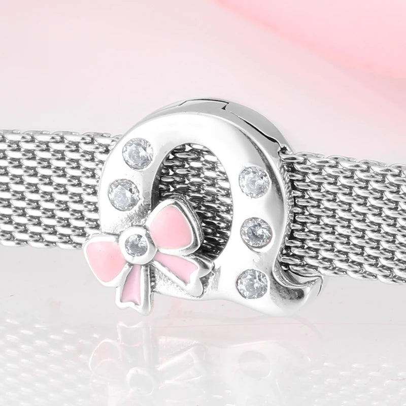 Top quality 925 Sterling Silver Letter A to Z Zircon clips Beads