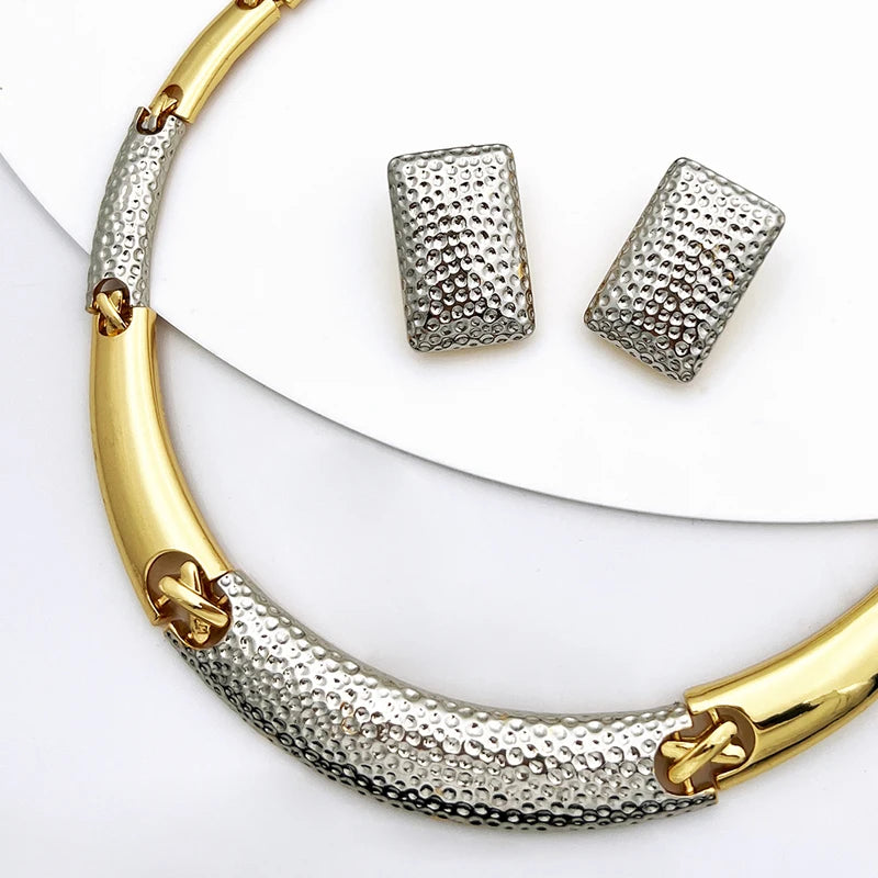Italian Luxury 4-Piece Jewelry Set – Necklace, Earrings, Ring & Bracelet