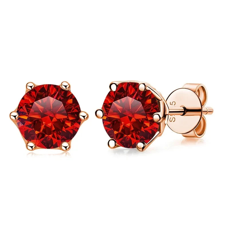 GRA Certified Moissanite S925 Stud Earrings 0.5ct–1ct D Color