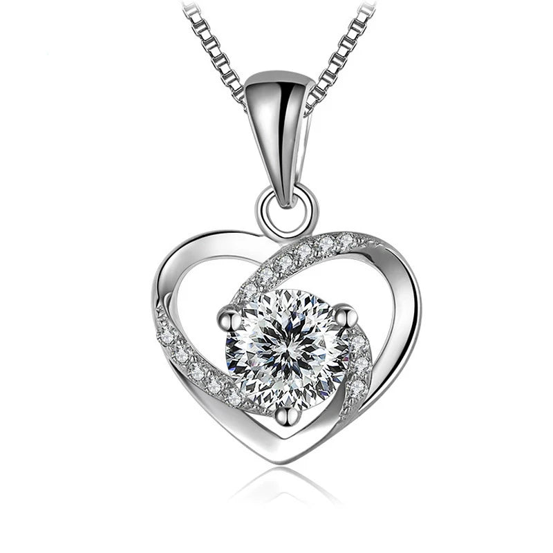 1 Carat Moissanite Pendant Necklace Silver Gold Color S925 Silver Jewelry