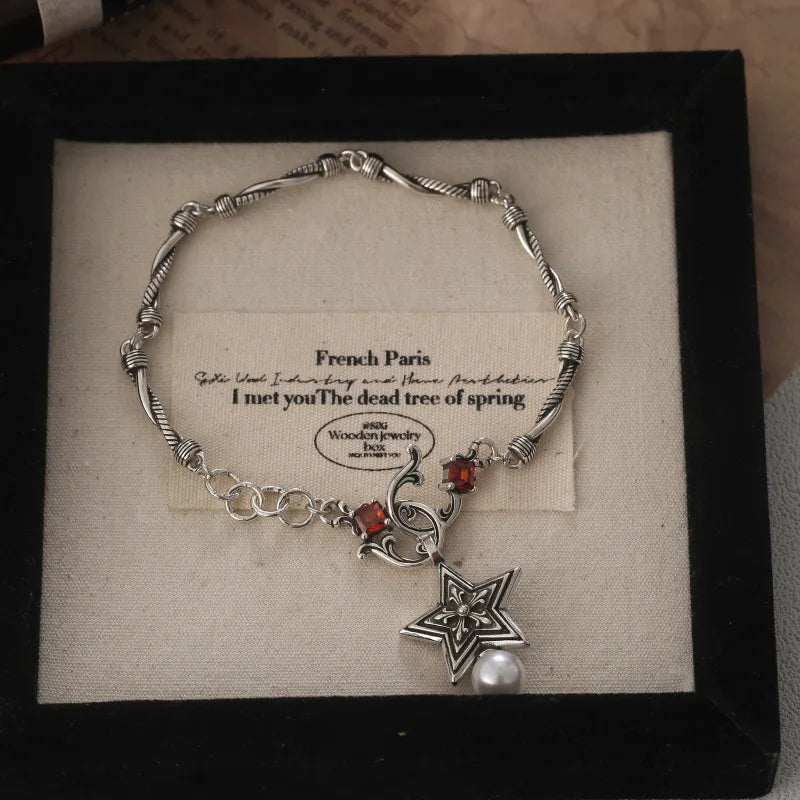 Uniqueura New Arrival Elegant Star 925 Sterling Silver Female Charm Bracelet