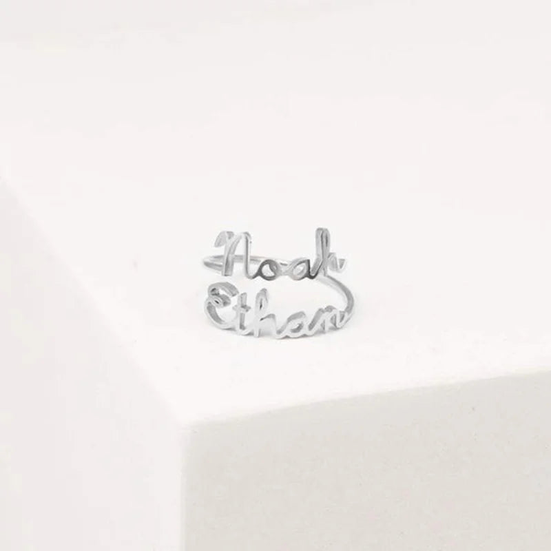 Valentine's Day Gift Personalized Customized Double Name Ring