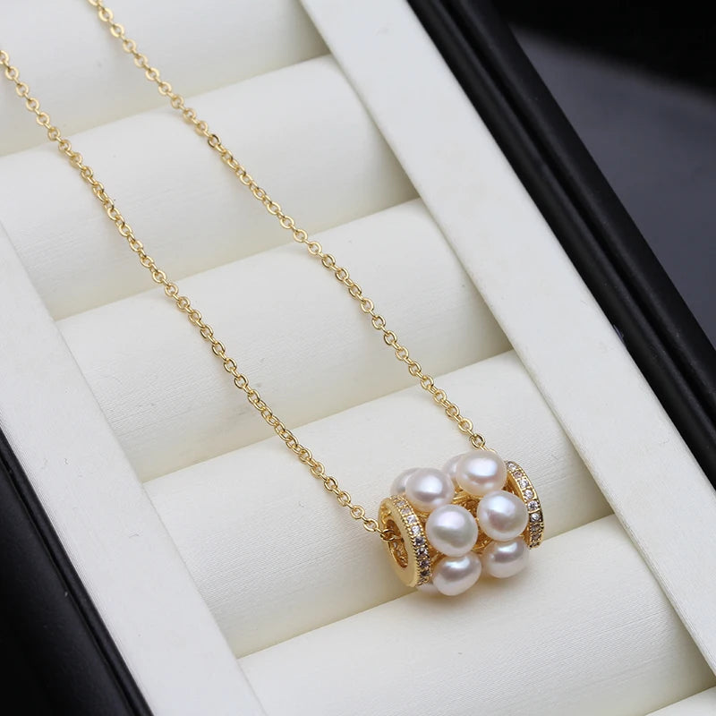 Natural Freshwater Pearl Necklace Pendant For Women