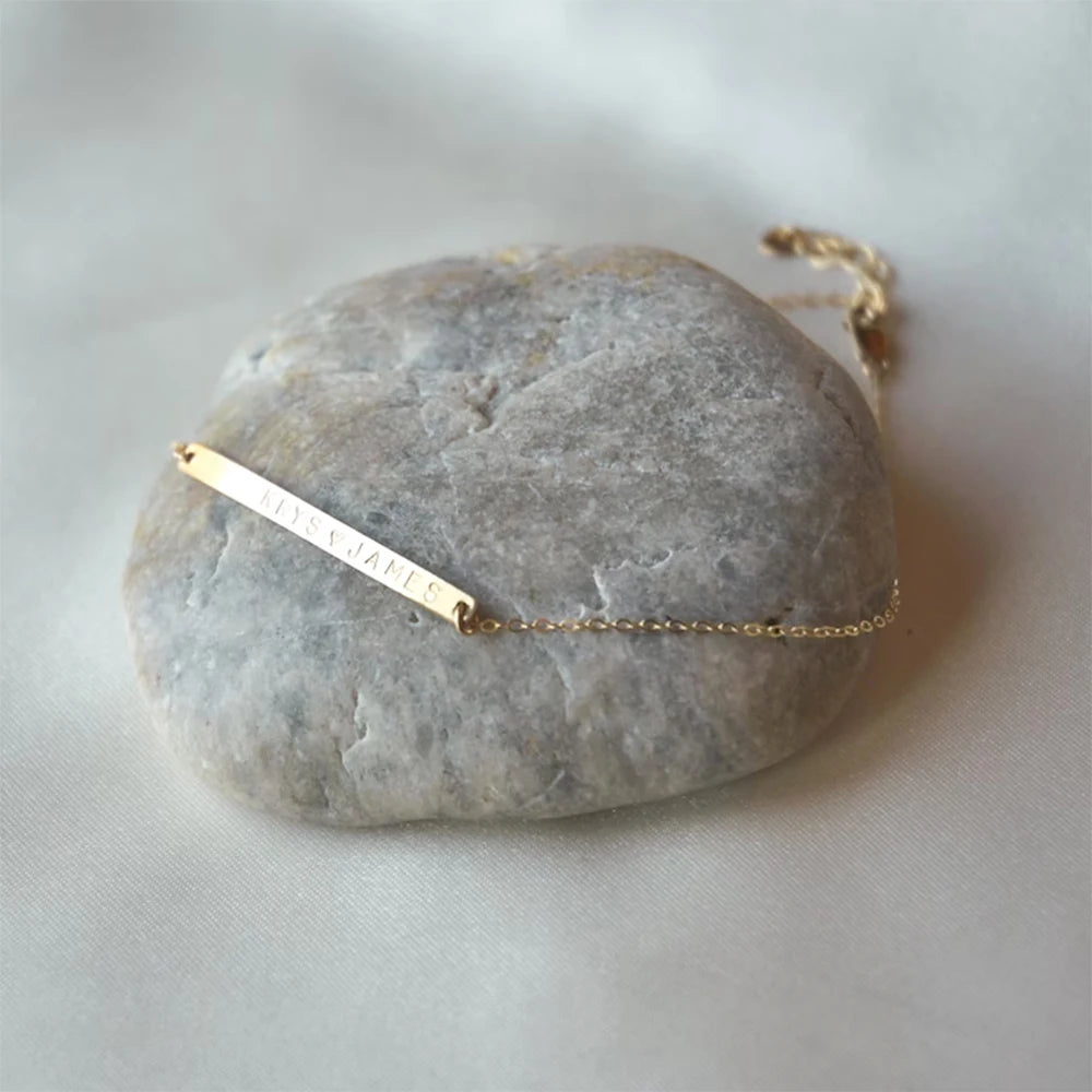 Personalized Engraved Name Anklet Custom Text Stainless