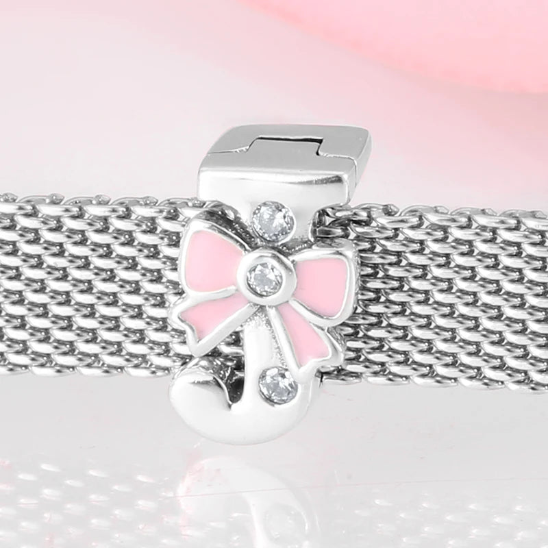 Top quality 925 Sterling Silver Letter A to Z Zircon clips Beads