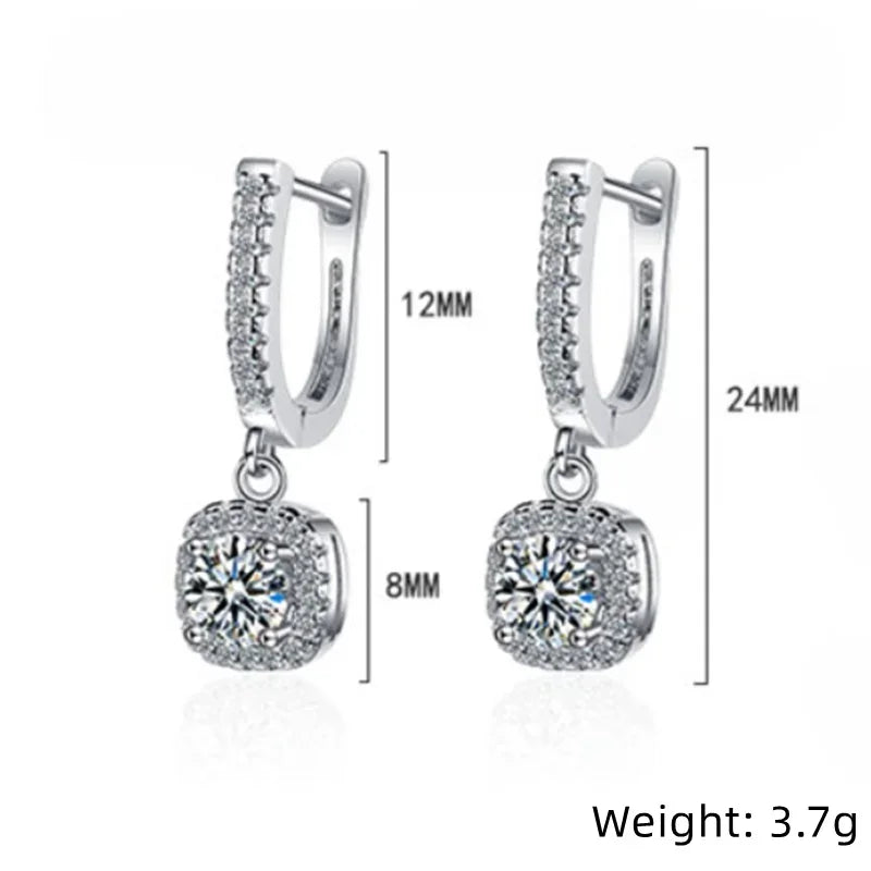 2 Carat Moissanite Hug Hoop Earrings
