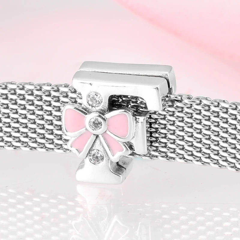 Top quality 925 Sterling Silver Letter A to Z Zircon clips Beads