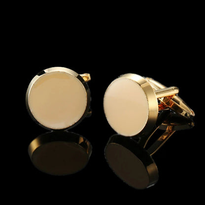 18K Gold-Plated Luxury Cufflinks Classic Style For Men's French Shirt